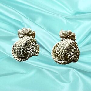 Tiffany & Co. Sterling Silver Knot Earrings.